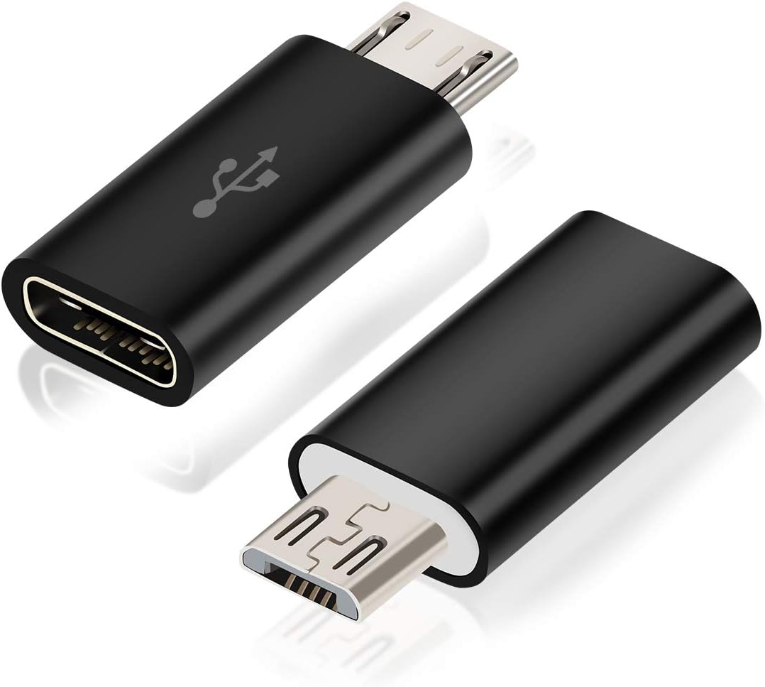 (2 Pack) USB-C Female to Micro USB Male Adapter Connector