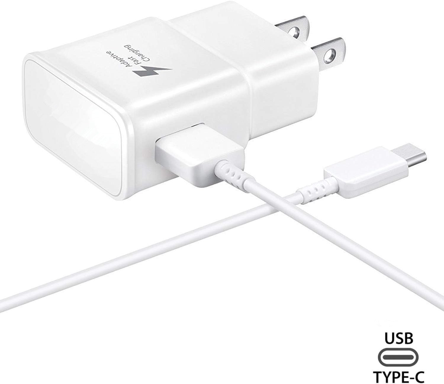 USB Fast Charging Power Adapter Wall Charger & USB-C Cable (1m) for Samsung Motorola Google Phones