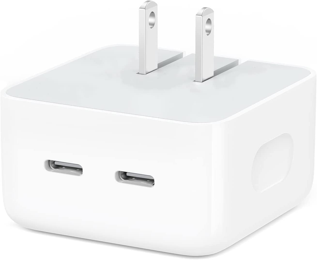 Adaptateur secteur à charge rapide double USB-C PD 3.0 35 W, chargeur mural et câble USB-C vers Lightning (1 m et 2 m)