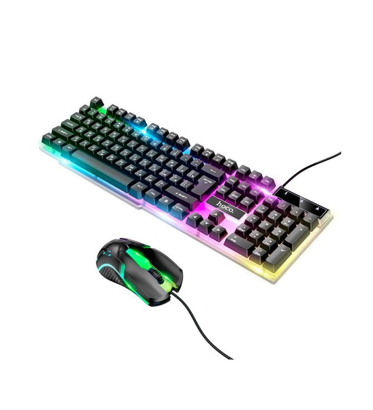 Ensemble combiné clavier et souris de jeu mécanique lumineux LED USB filaire