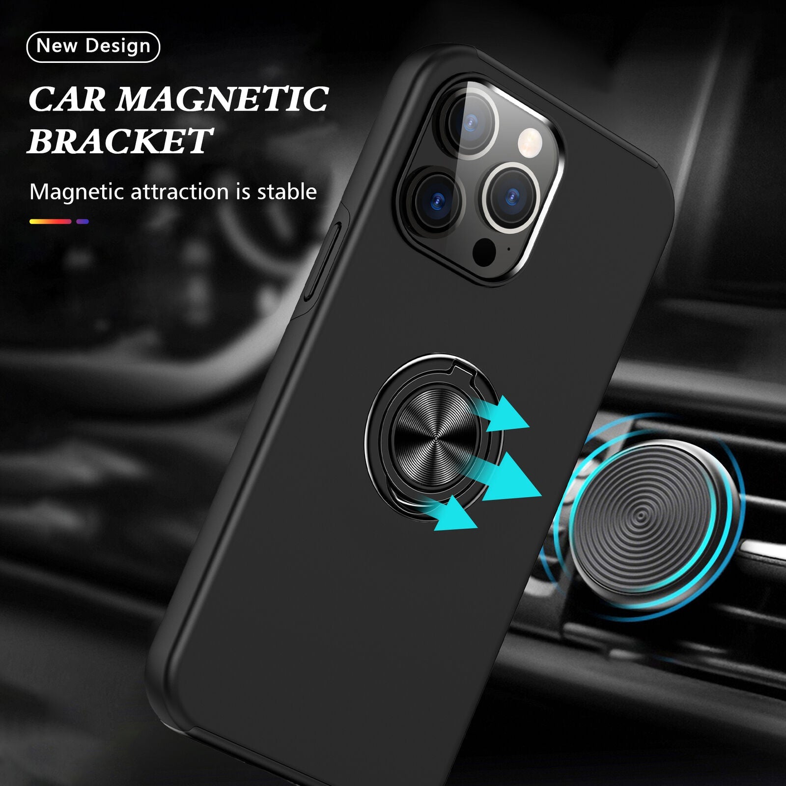 Hybrid Magnetic Invisible Ring Case for iPhone 12 Pro