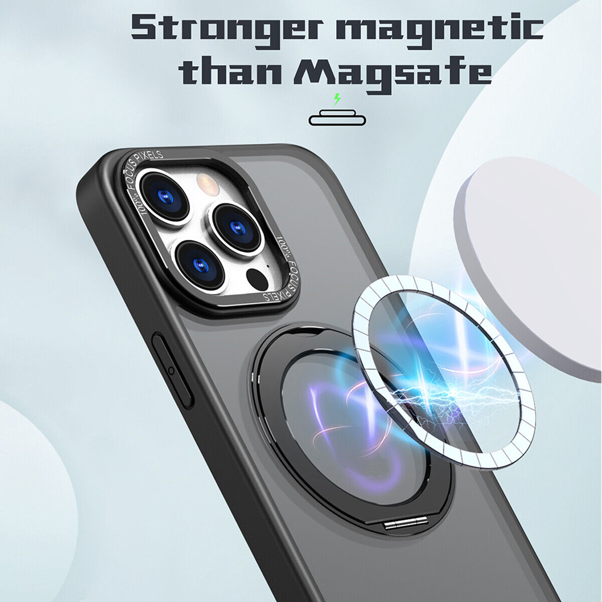 Magnetic MagSafe Case with Ring Holder for iPhone 15 Pro Max