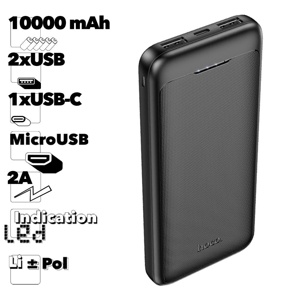 (10000mAh) Micro USB USB-C Battery Pack Charger Portable Power Bank