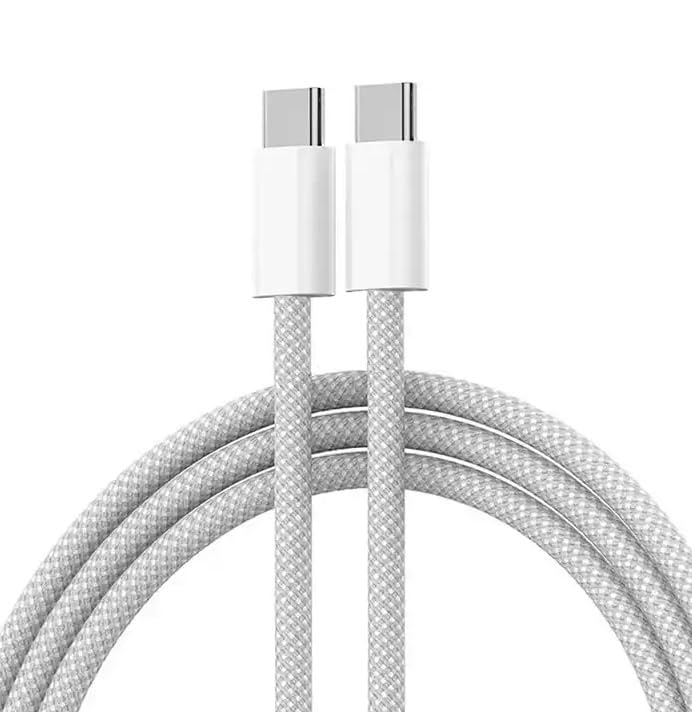 Câble de charge rapide en nylon tressé USB-C vers USB-C (60 W)