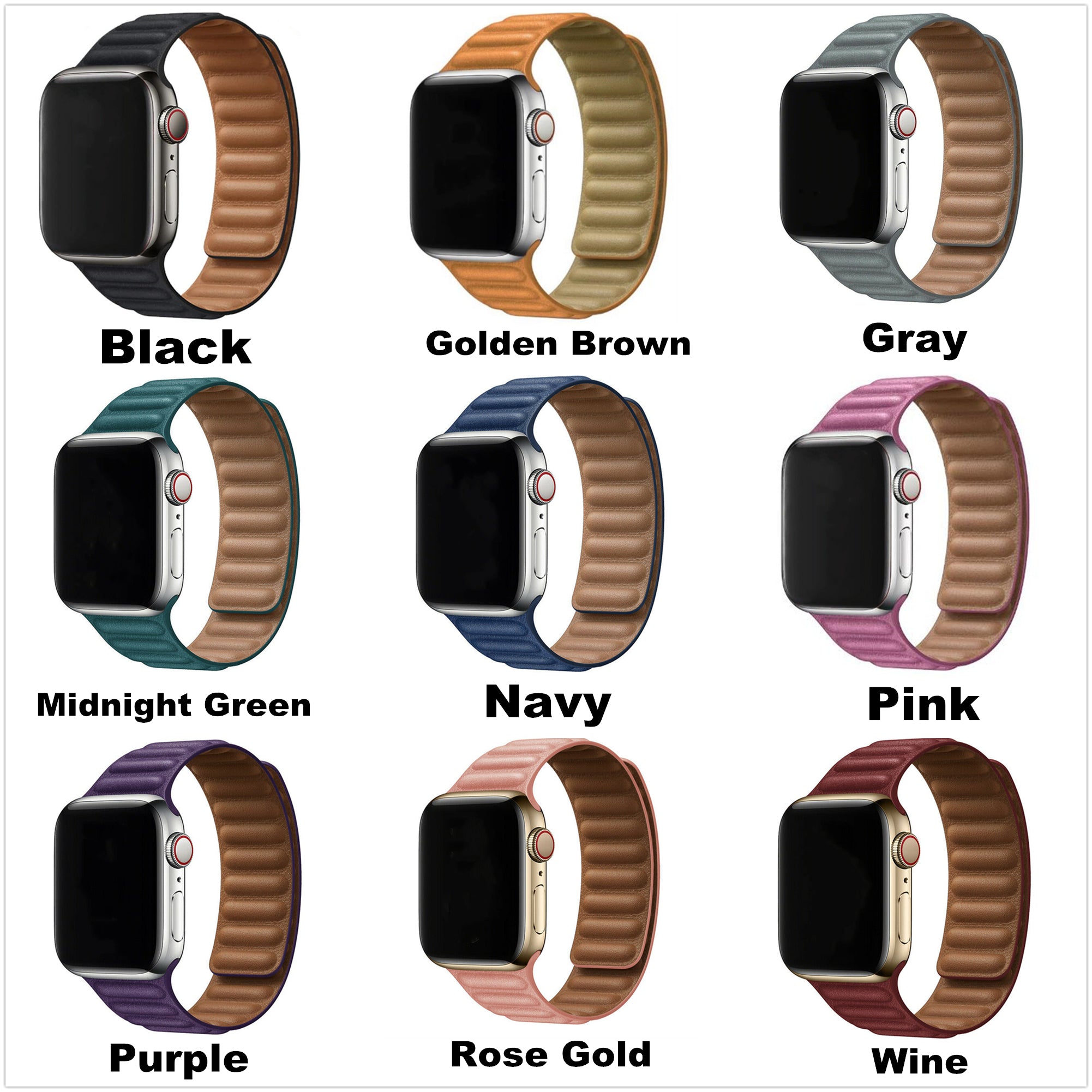 Leather Link Replacement Band Strap for Apple Watch iWatch