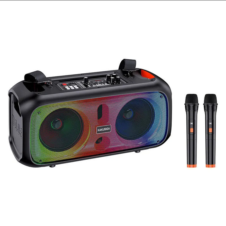 Colorful Luminous LED Indoor Outdoor Party Wireless Bluetooth Stereo Speaker with Remote & Karaoke Microphone