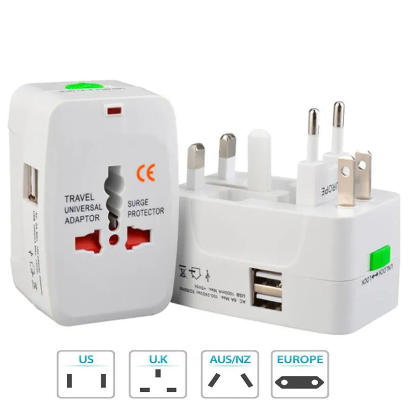 Universal Travel AC Plug Power Adapter Wall Charger (AU UK EU Plug)