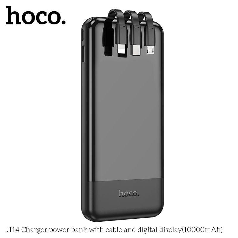 (10000mAh) Battery Pack Charger Portable Power Bank with USB-C Lightning Micro USB Cables