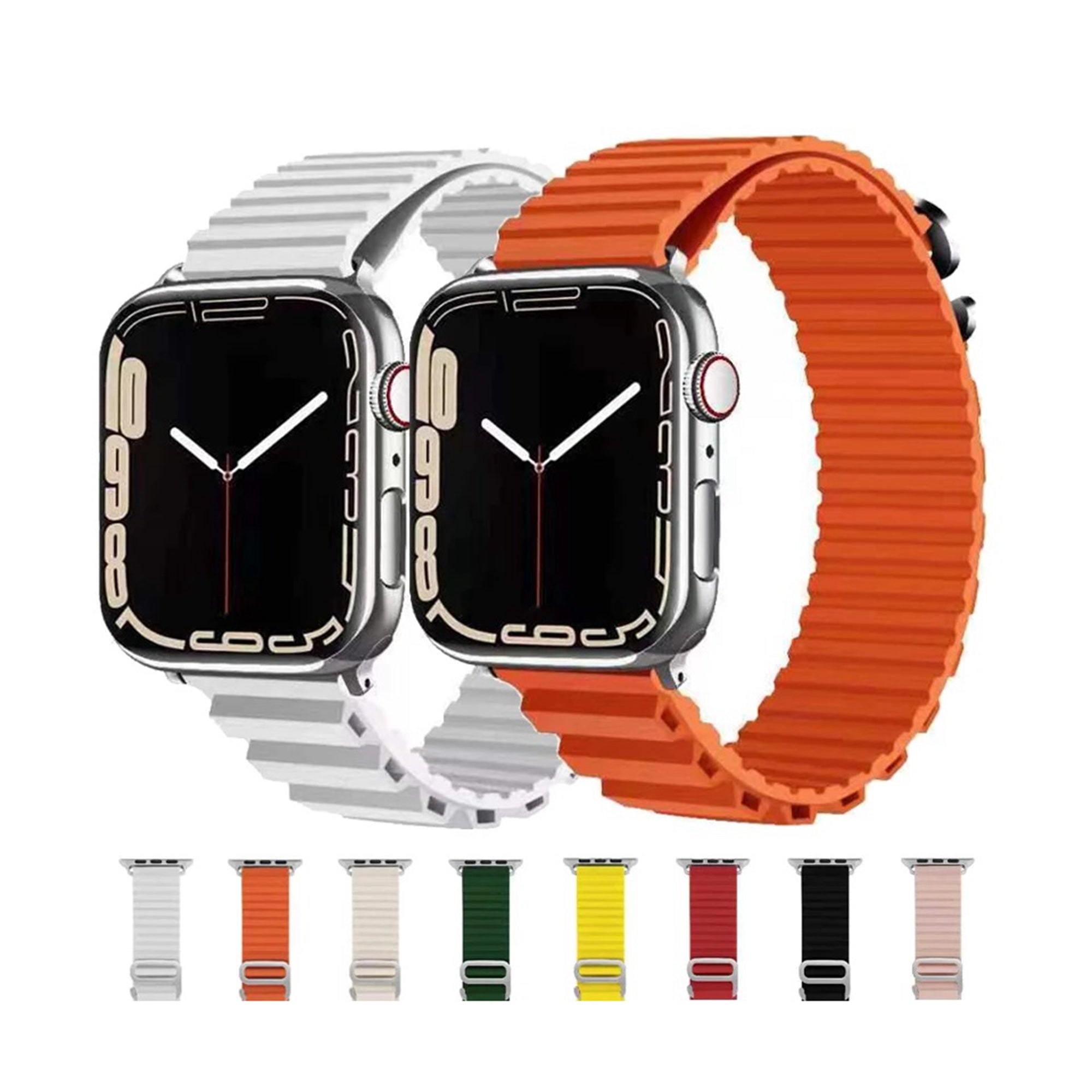 Bracelet de rechange en silicone style alpin et océan pour Apple Watch iWatch