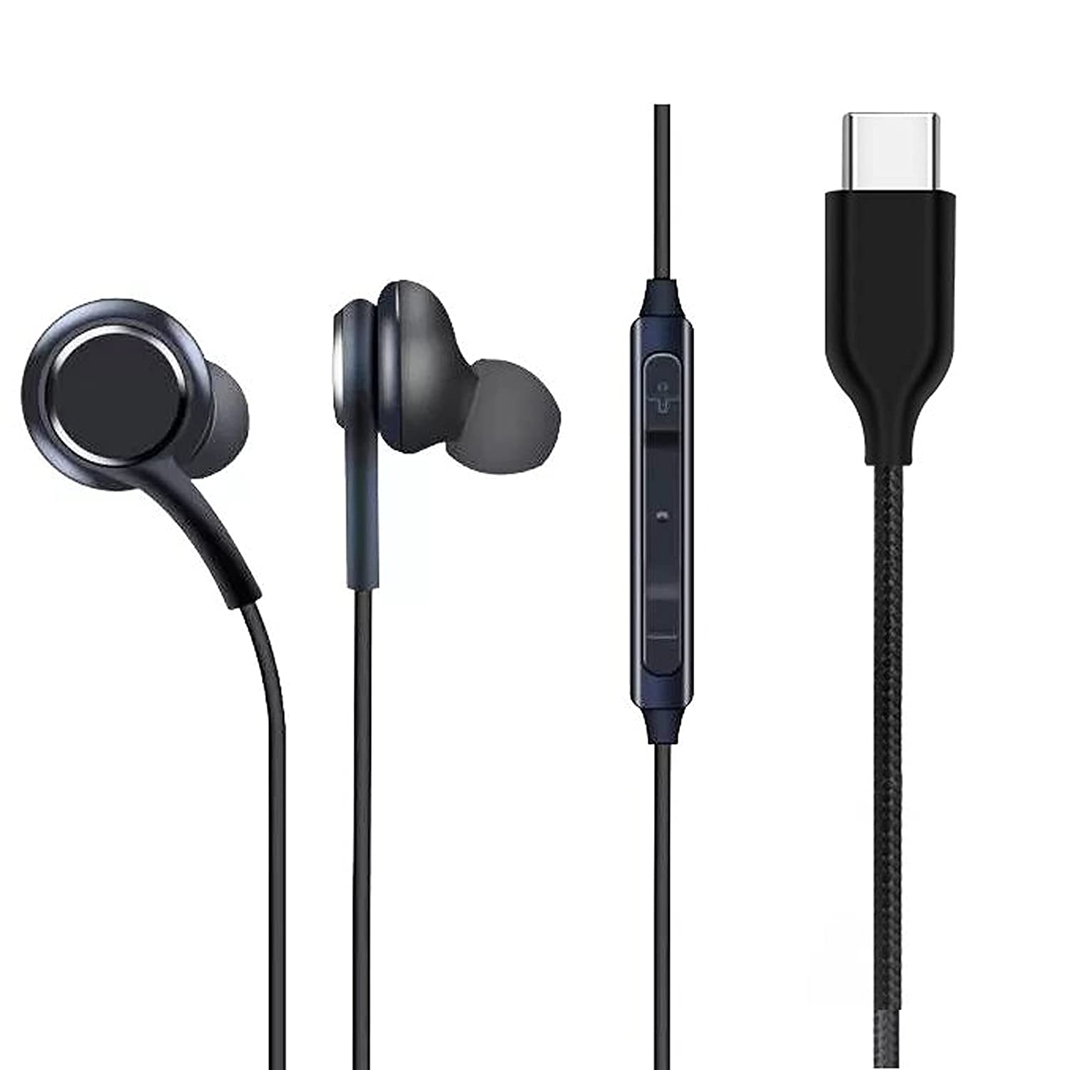 USB-C Wired in Ear Earphones Earbuds with Volume Buttons & Mic