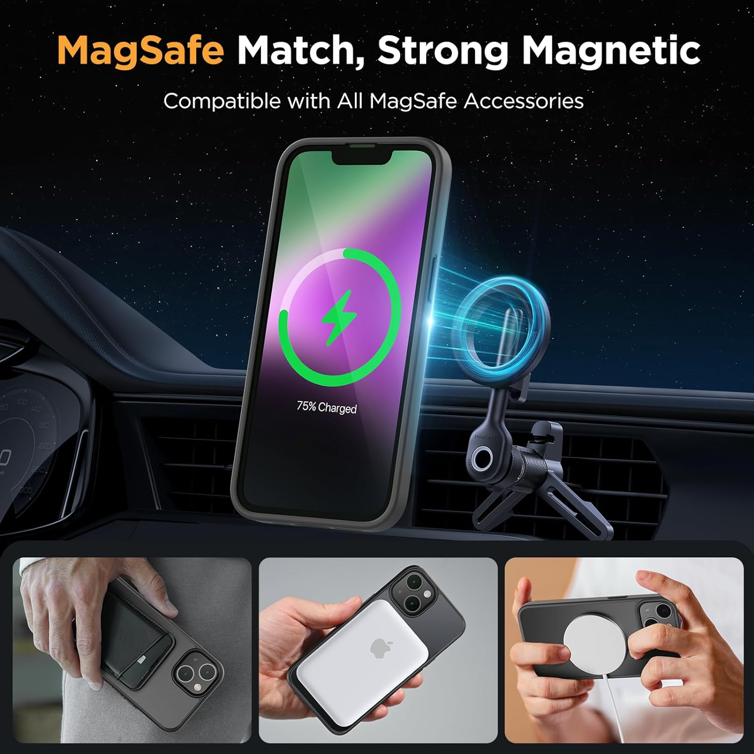 Coque hybride magnétique mate MagSafe pour iPhone 13