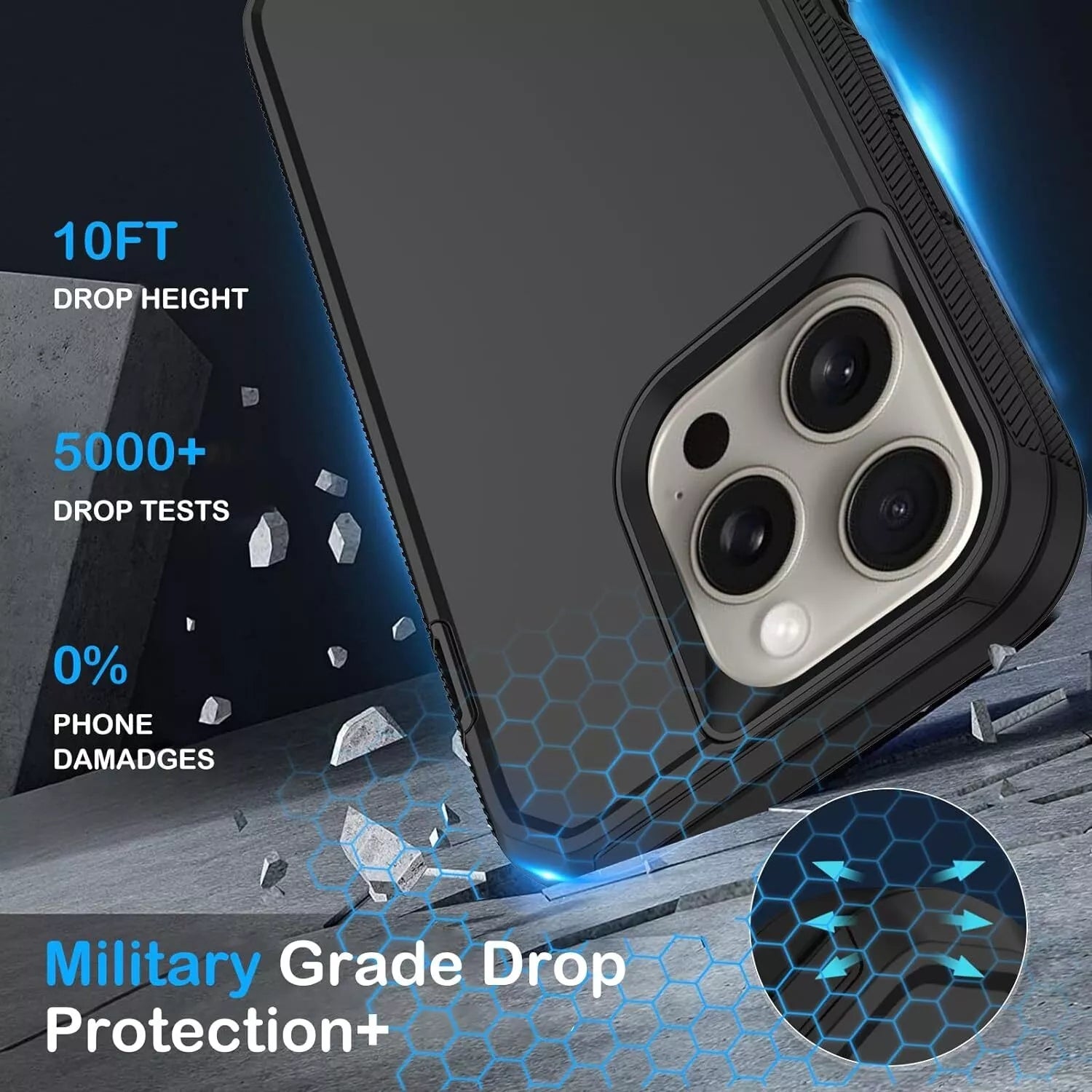 Shockproof Defender Case for iPhone 16 Pro Max