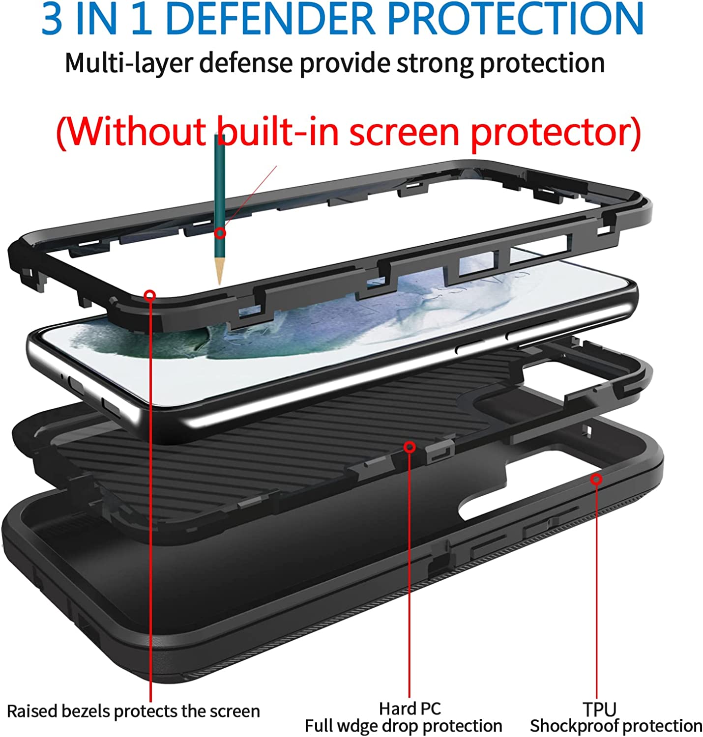 Shockproof Defender Case for Google Pixel 7A