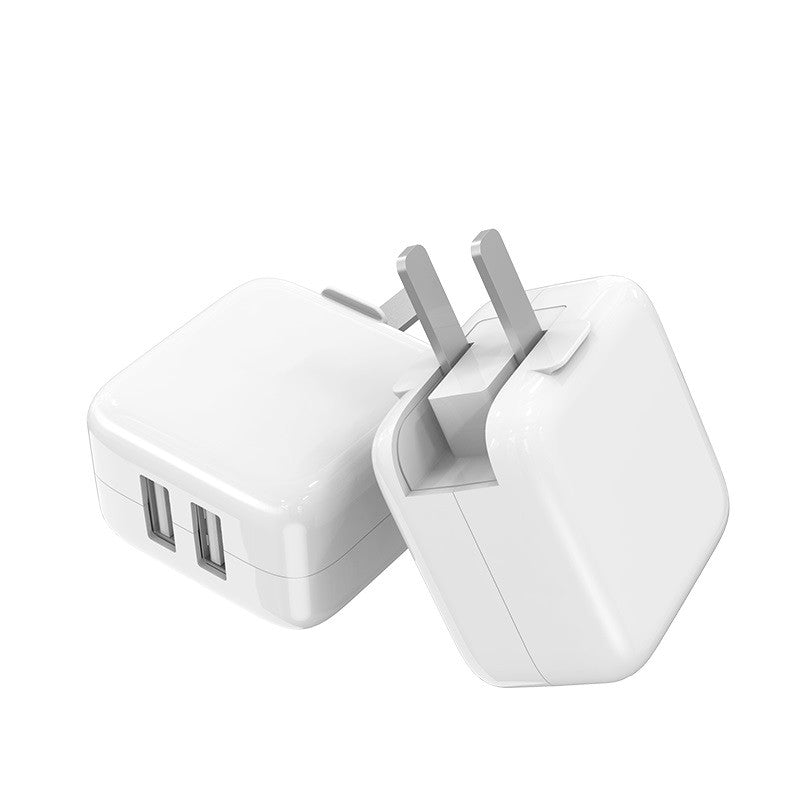 Adaptateur de voyage pour chargeur de prise murale d'alimentation USB-A à deux ports