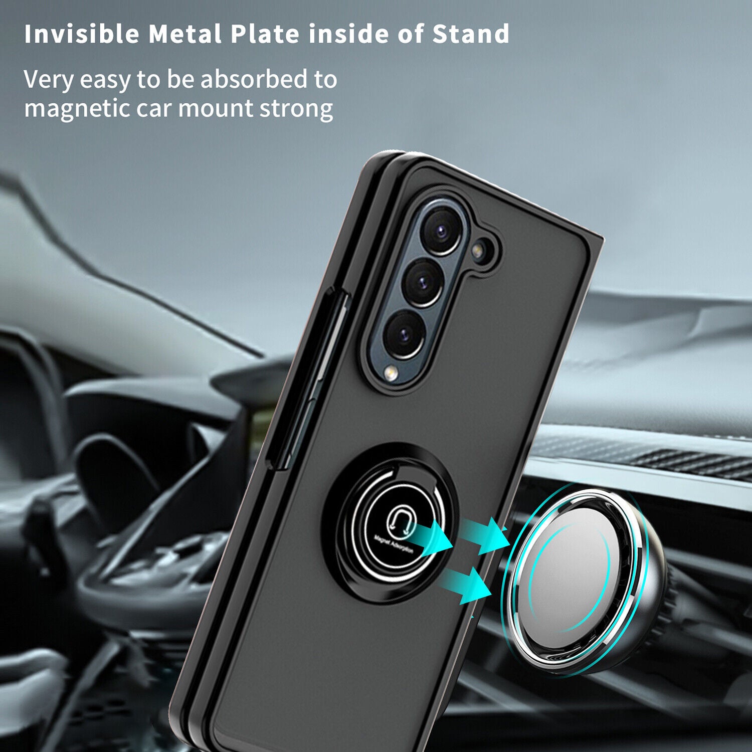 Matte Ring Case for Samsung Galaxy Z Fold 5 5G