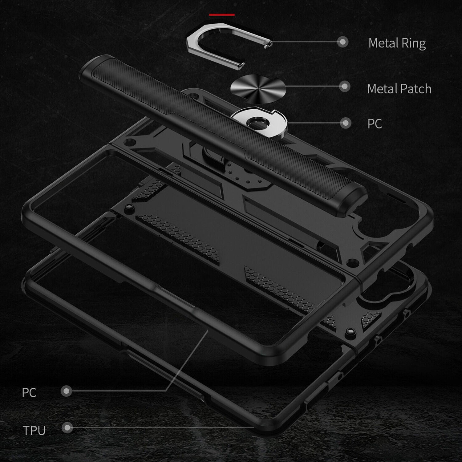 Hybrid Ring Case for Samsung Galaxy Z Fold 5 5G