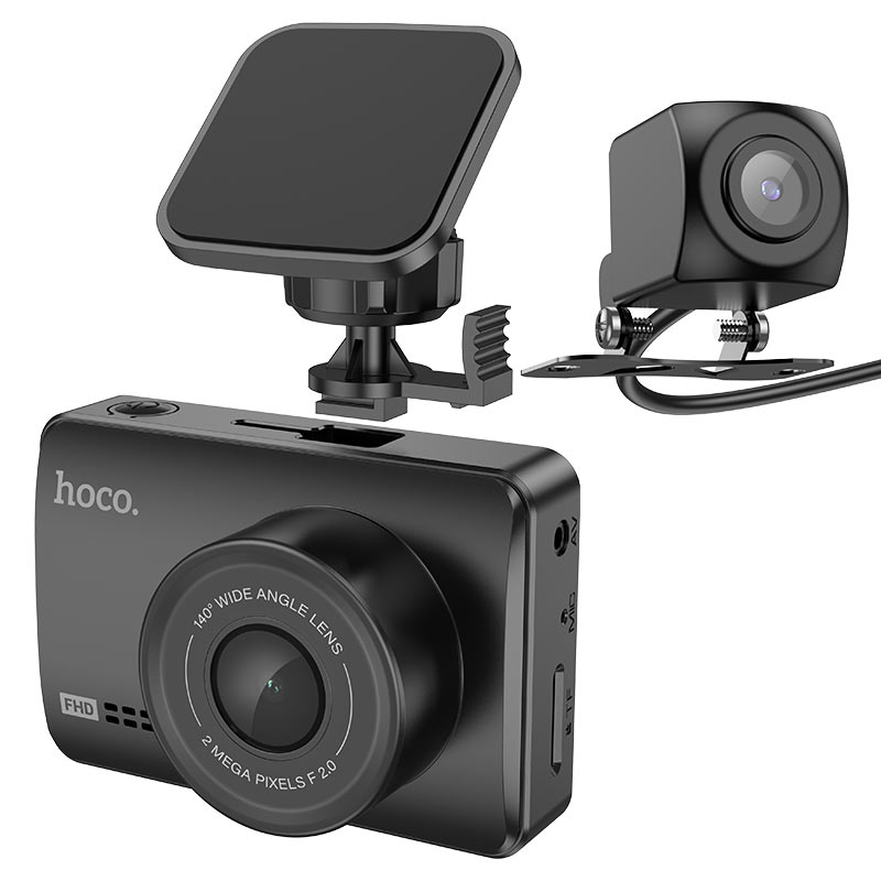 Dual Channel Front & Rear Driving Recorder Car Dash Camera With HD Display