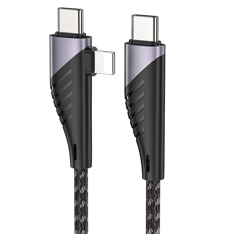 Nylon Braided USB-C to Lightning / USB-C Fast Charging Data Cable (1m)