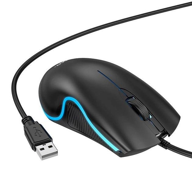 Souris de jeu USB filaire clignotante à LED