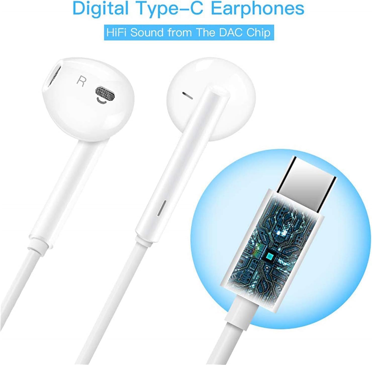 Wired in Ear EarPods Earphones Earbuds with Volume Buttons & Mic for iPhone iPad