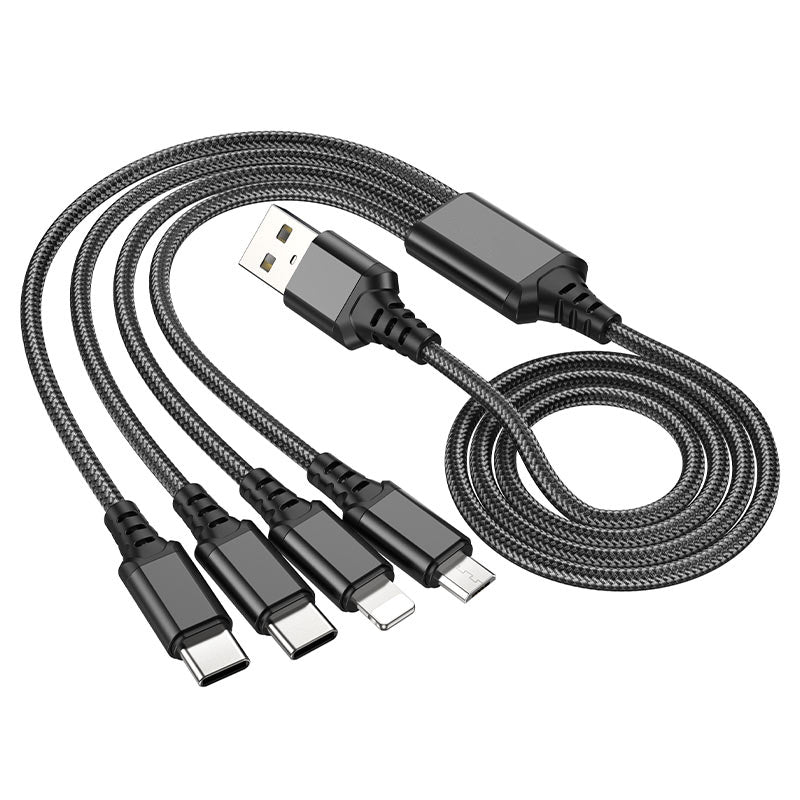 Câble de chargement 4 en 1 USB-A vers Lightning Micro USB USB-C (1 m)