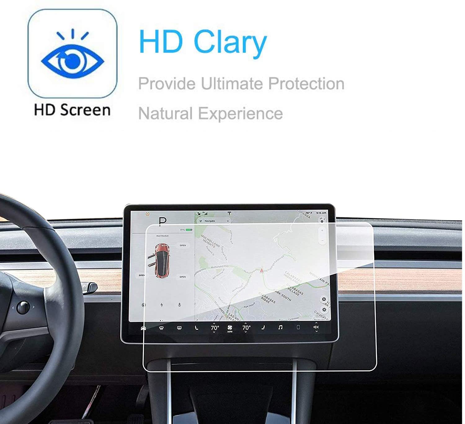 Tempered Glass Screen Protector for Tesla Model Y in Dash Navigation Touch