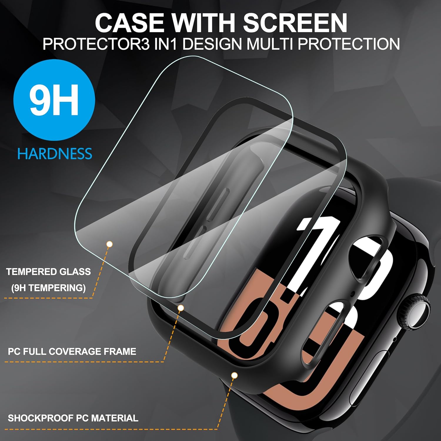 Hard PC Rugged Case & Screen Protector for Apple Watch iWatch Series 10