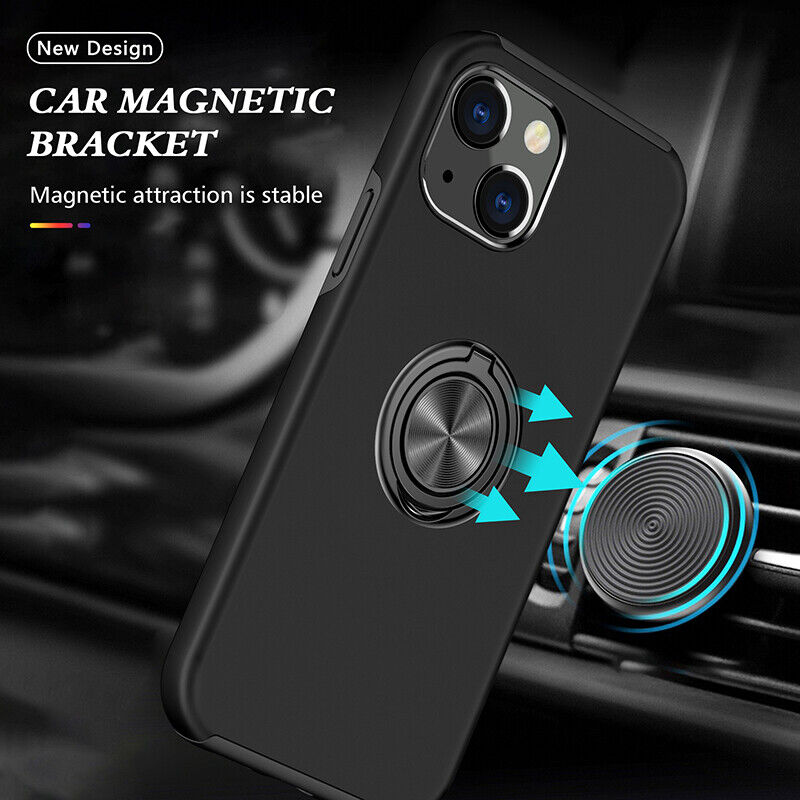 Coque hybride magnétique avec anneau invisible pour iPhone 12 / iPhone 12 Pro