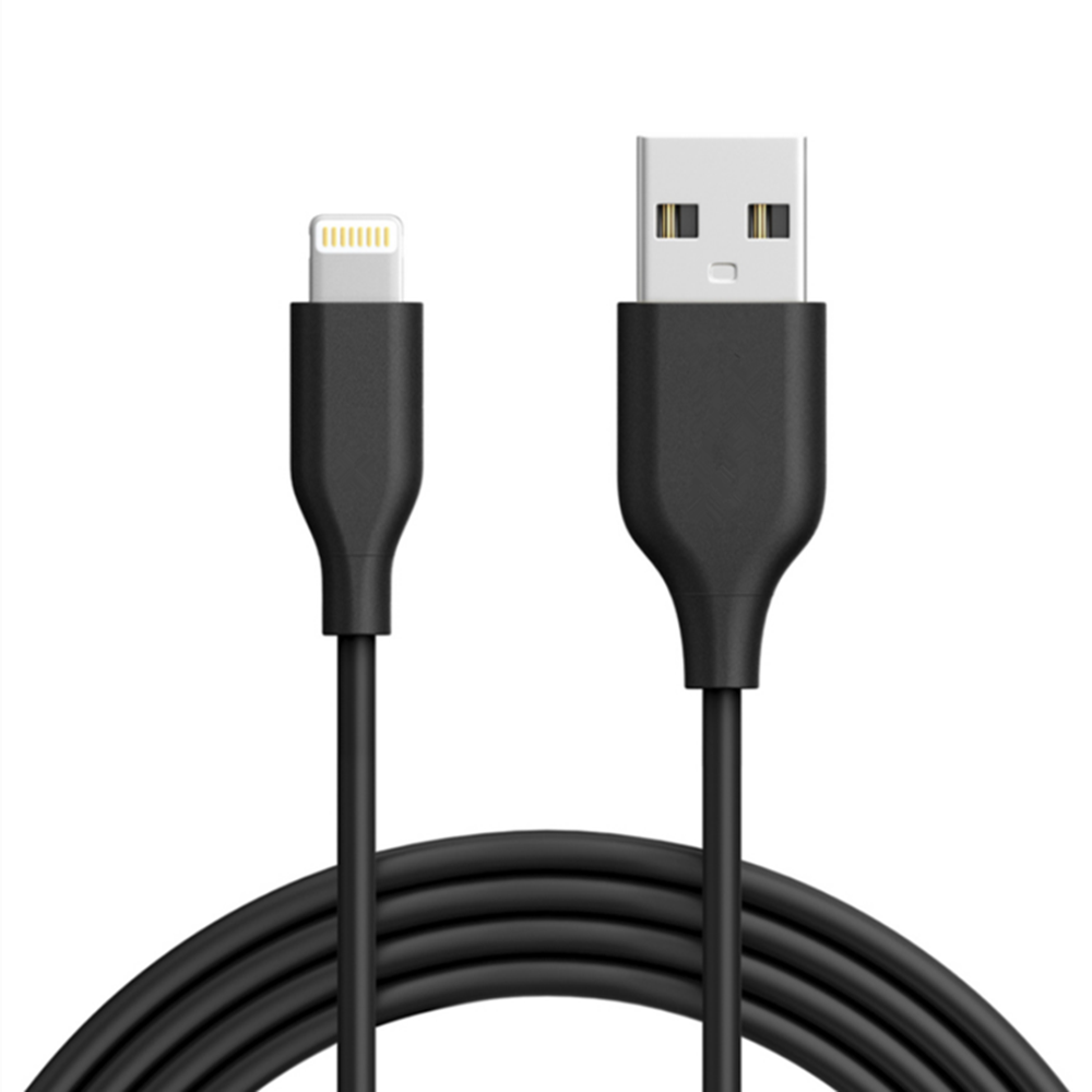 USB-A to Lightning Data Charging Data Cable (Black)