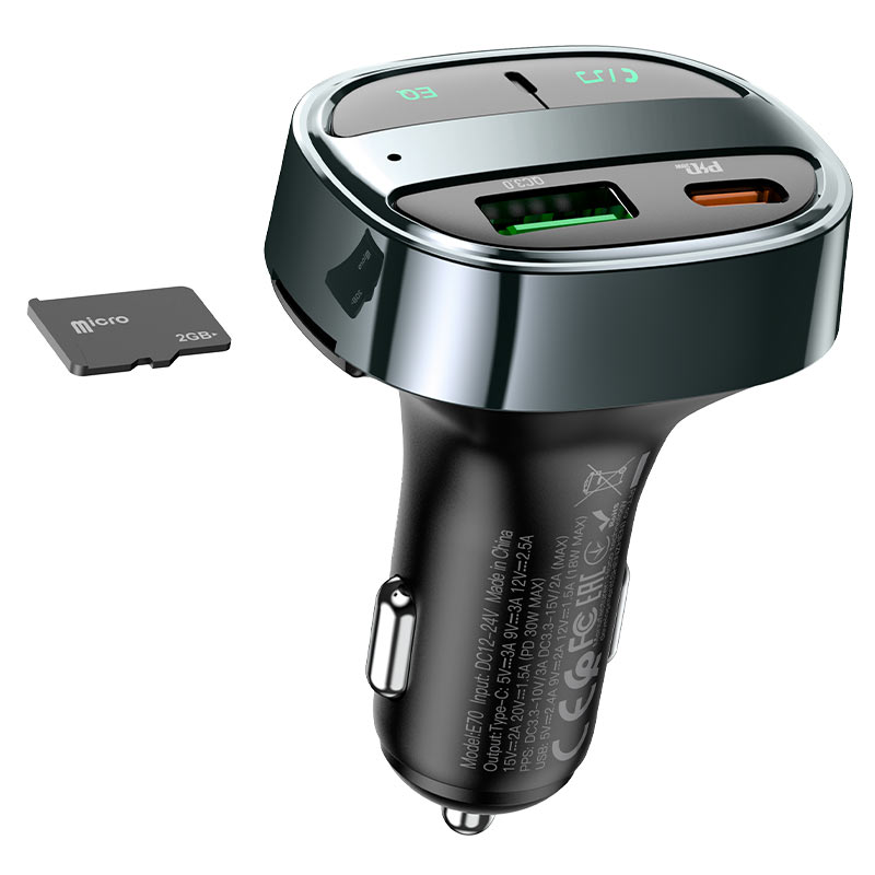 Wireless Bluetooth FM Transmitter Radio USB-C Car Charger