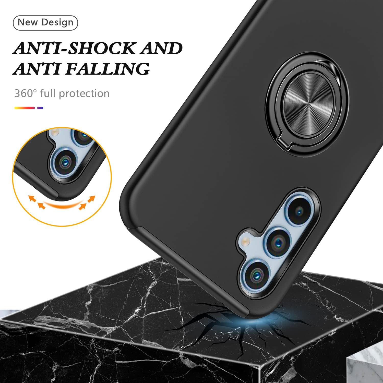 Hybrid Magnetic Invisible Ring Case for Samsung Galaxy A15 5G