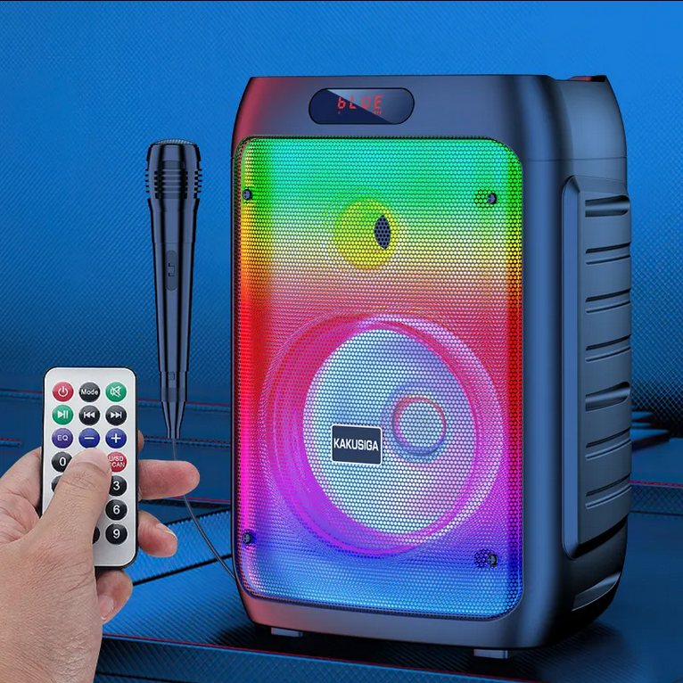 Colorful Luminous LED Indoor Outdoor Party Wireless Bluetooth Stereo Speaker with Remote & Karaoke Microphone