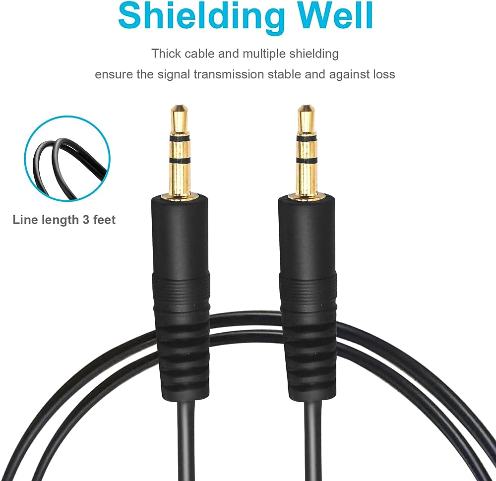 3.5mm Male to Male Stereo Audio Jack Aux Cable (1m)