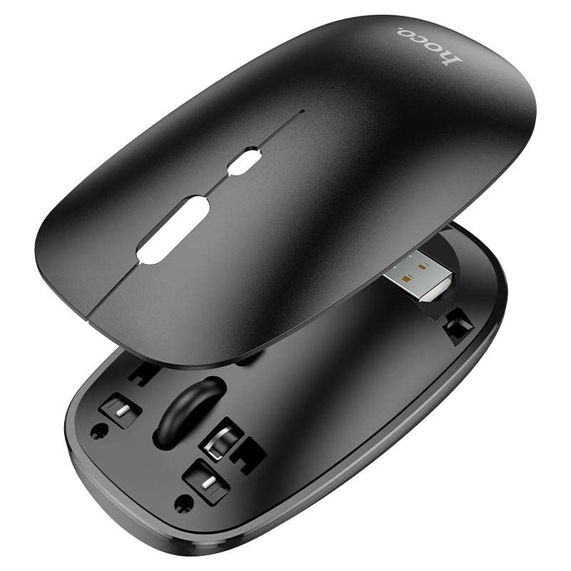 Souris sans fil Bluetooth double mode 1600 DPI avec récepteur USB