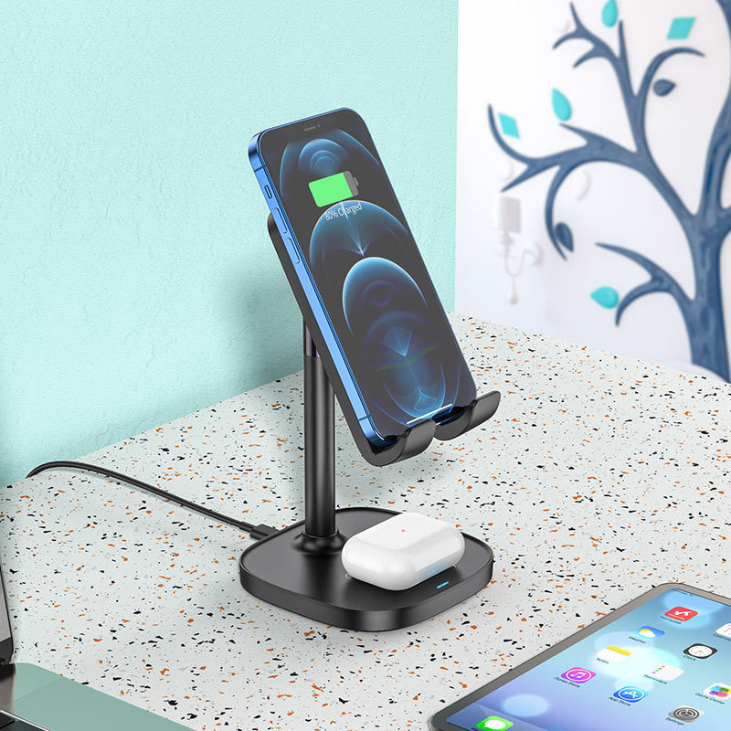 (15W) Wireless Charger Desktop Phone Holder Mount Cell Phone Stand