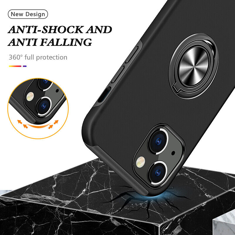 Coque hybride magnétique avec anneau invisible pour iPhone 12 / iPhone 12 Pro