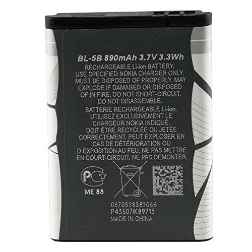 Replacement Battery for Nokia 5320 5300 6120c 5200 6021 7260 7360 N80 N83 N90, BL-5B