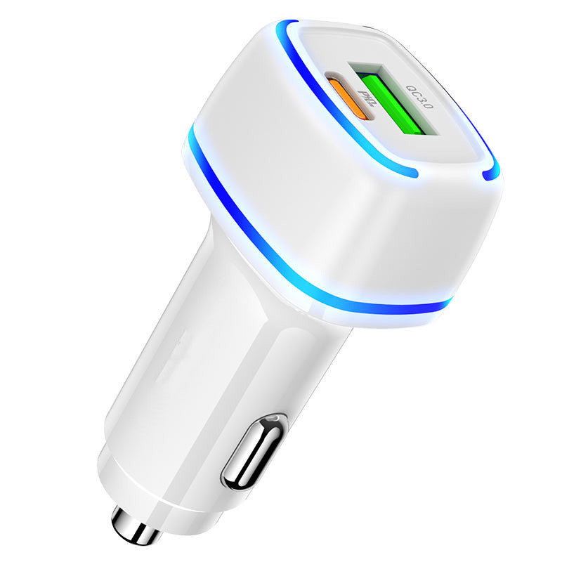 (20W) Fast Car Charger with Dual USB Ports & USB-C to Lightning Cable