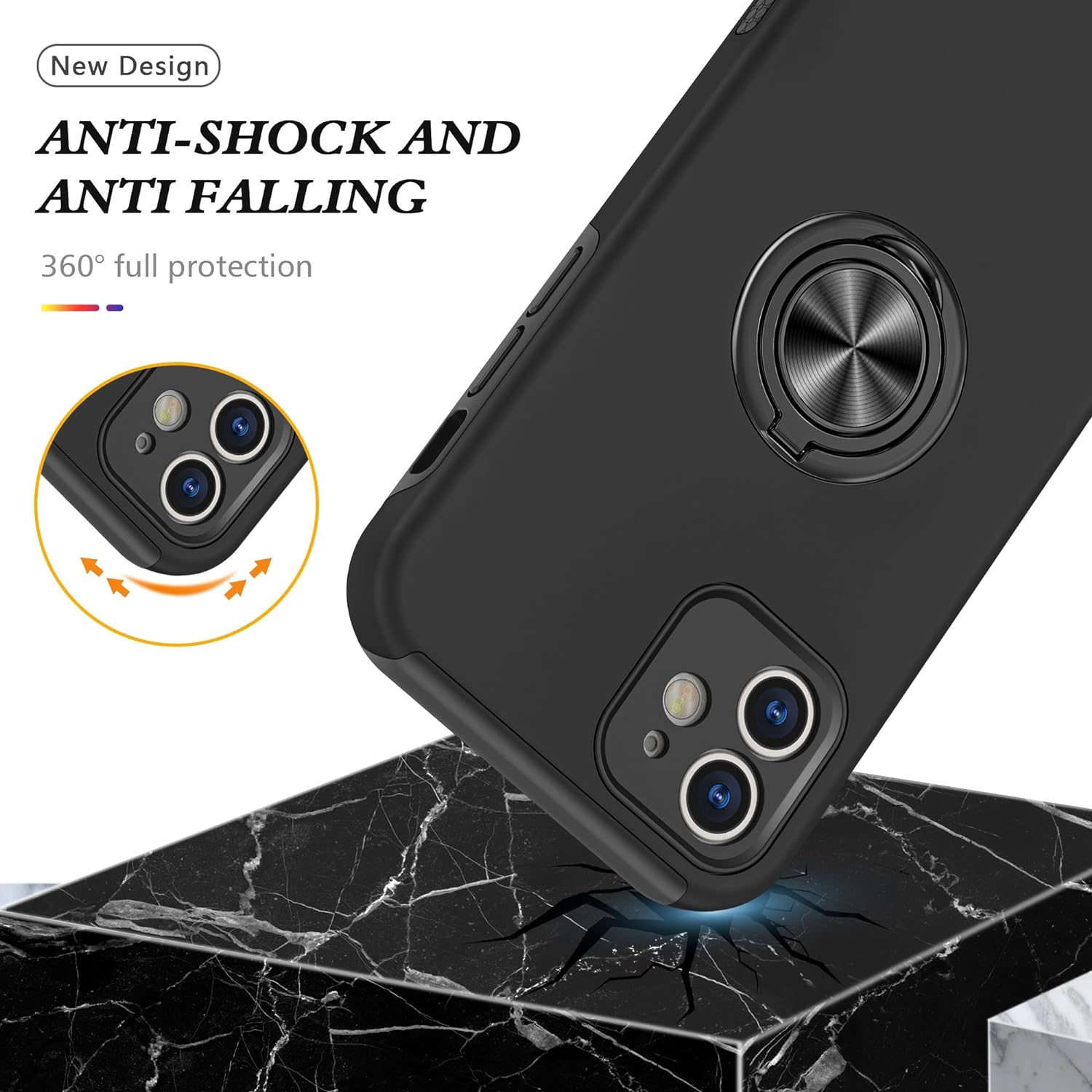 Hybrid Magnetic Invisible Ring Case for iPhone 11