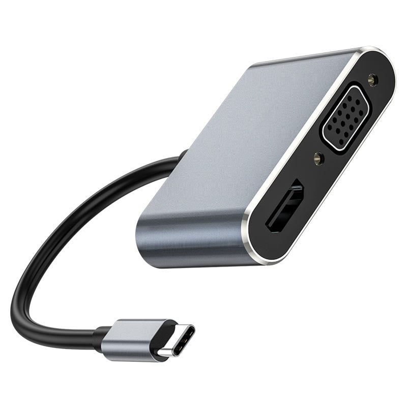 4 in 1 USB-C Hub Adapter (USB-C to HDMI + USB3.0 + USB-C + VGA Ports)