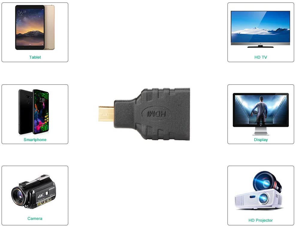 Gold-Plated HDMI Female to Micro HDMI Male Adapter