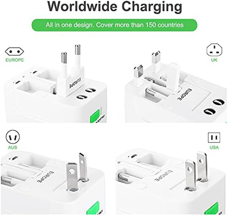 Universal Travel AC Plug Power Adapter Wall Charger (AU UK EU Plug)