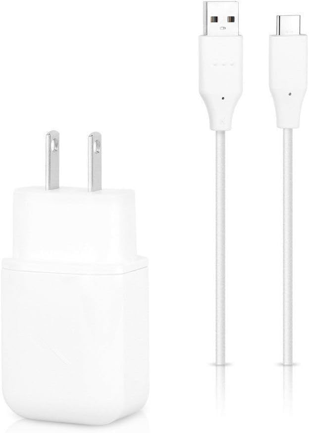 USB-A Fast Charging Power Adapter Wall Charger & USB-C Cable (1m)