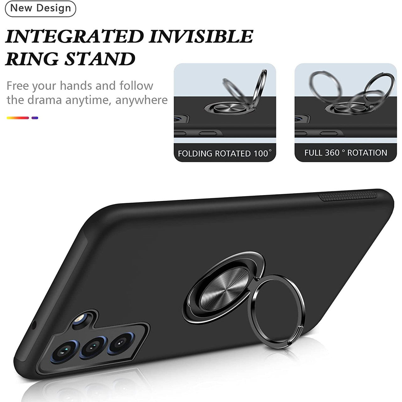 Hybrid Magnetic Invisible Ring Case for Samsung Galaxy S22 Plus