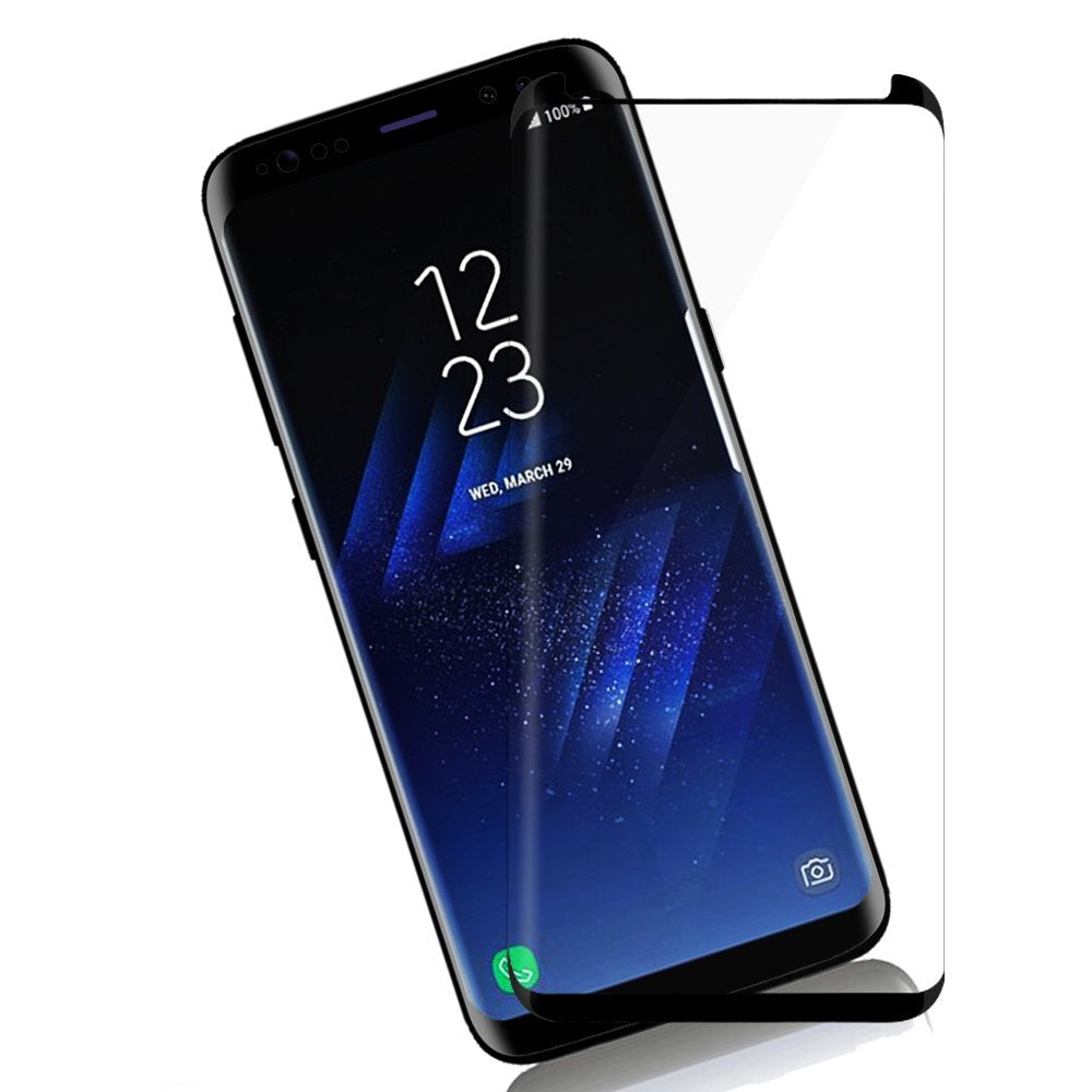 Protecteur d'écran en verre trempé à couverture complète incurvée pour Samsung Galaxy S8 Plus