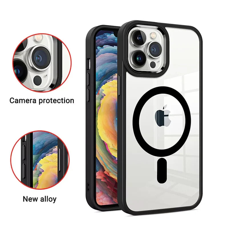 Transparent Hybrid MagSafe Case for iPhone 16