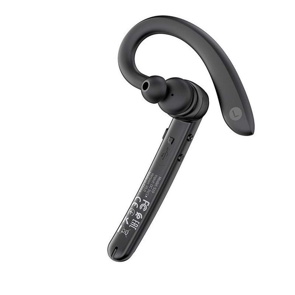 Wireless Bluetooth Headphone Single Ear Hook Headset with Mic