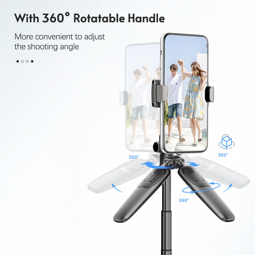 Wireless Bluetooth Extendable Tripod Selfie Stick Phone Holder Stand & Remote Control