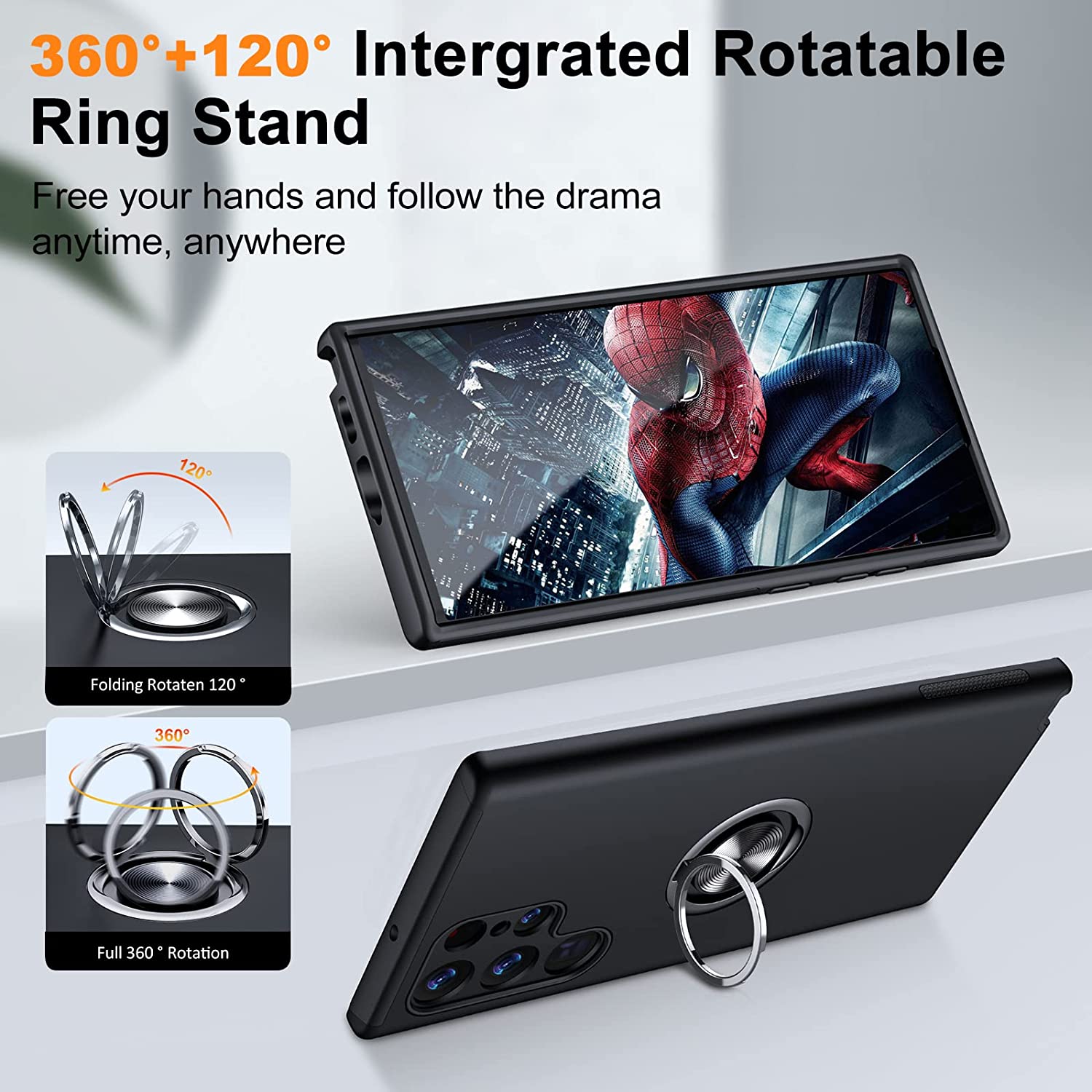 Hybrid Magnetic Invisible Ring Case for Samsung Galaxy S23 Ultra