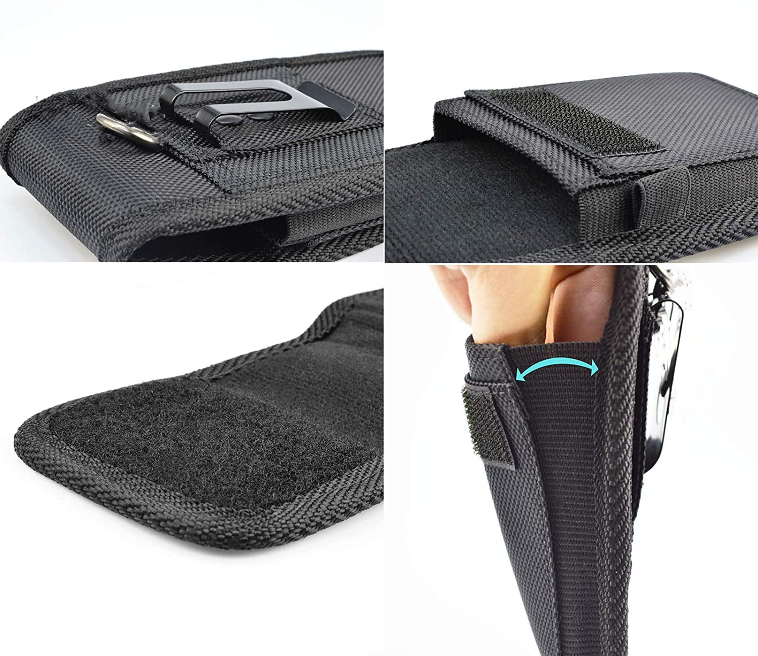 Nylon Phone Holster Belt Pouch Case with Metal Clip